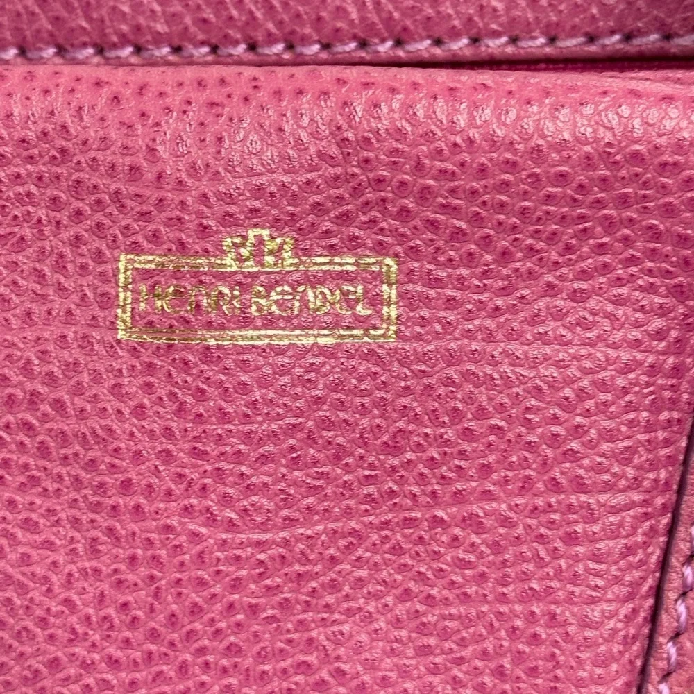 Henri Bendel New York pebbled leather satchel purse in a magenta/pink